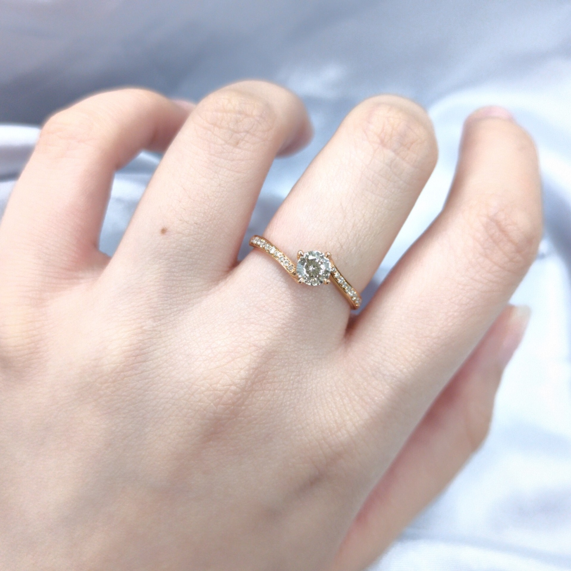 18K Rose Gold 0.51ct Fancy Champagne Diamond Ring