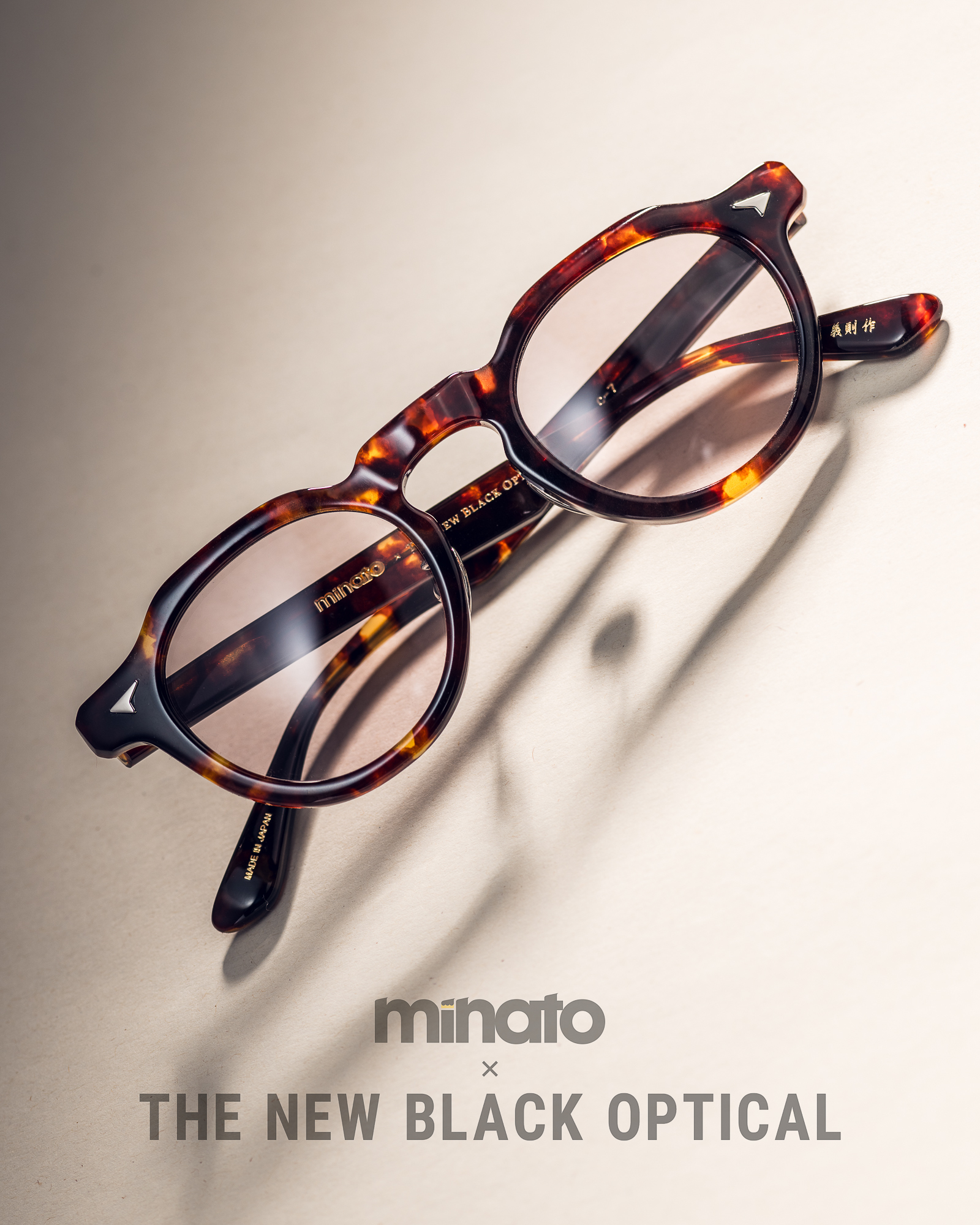 品川義則 X Minato X The New Black Optical  Y1 Classic Demi 原祖玳瑁色