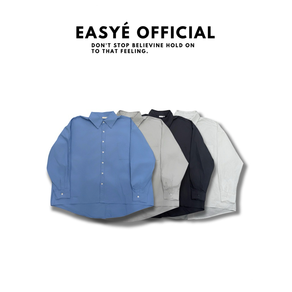 EASYÉ素面口袋長袖襯衫