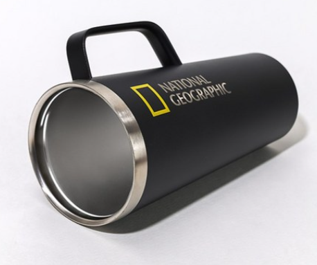 韓版 National Geographic 雙層不鏽鋼 保溫保冷吸管杯（945ml｜黑）