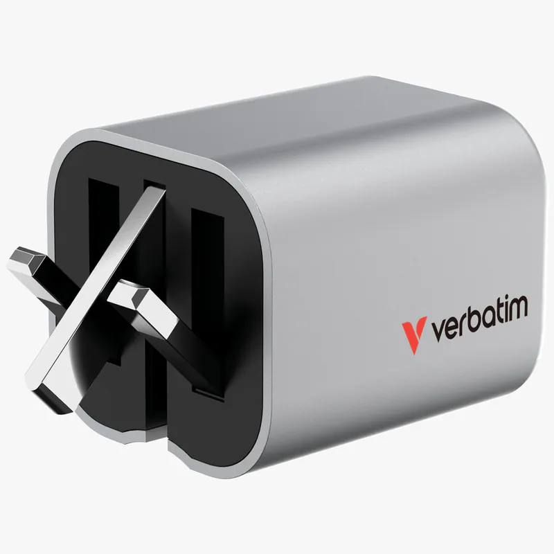 Verbatim Gan Charger 65W Foldable UK Plug - Grey 32351