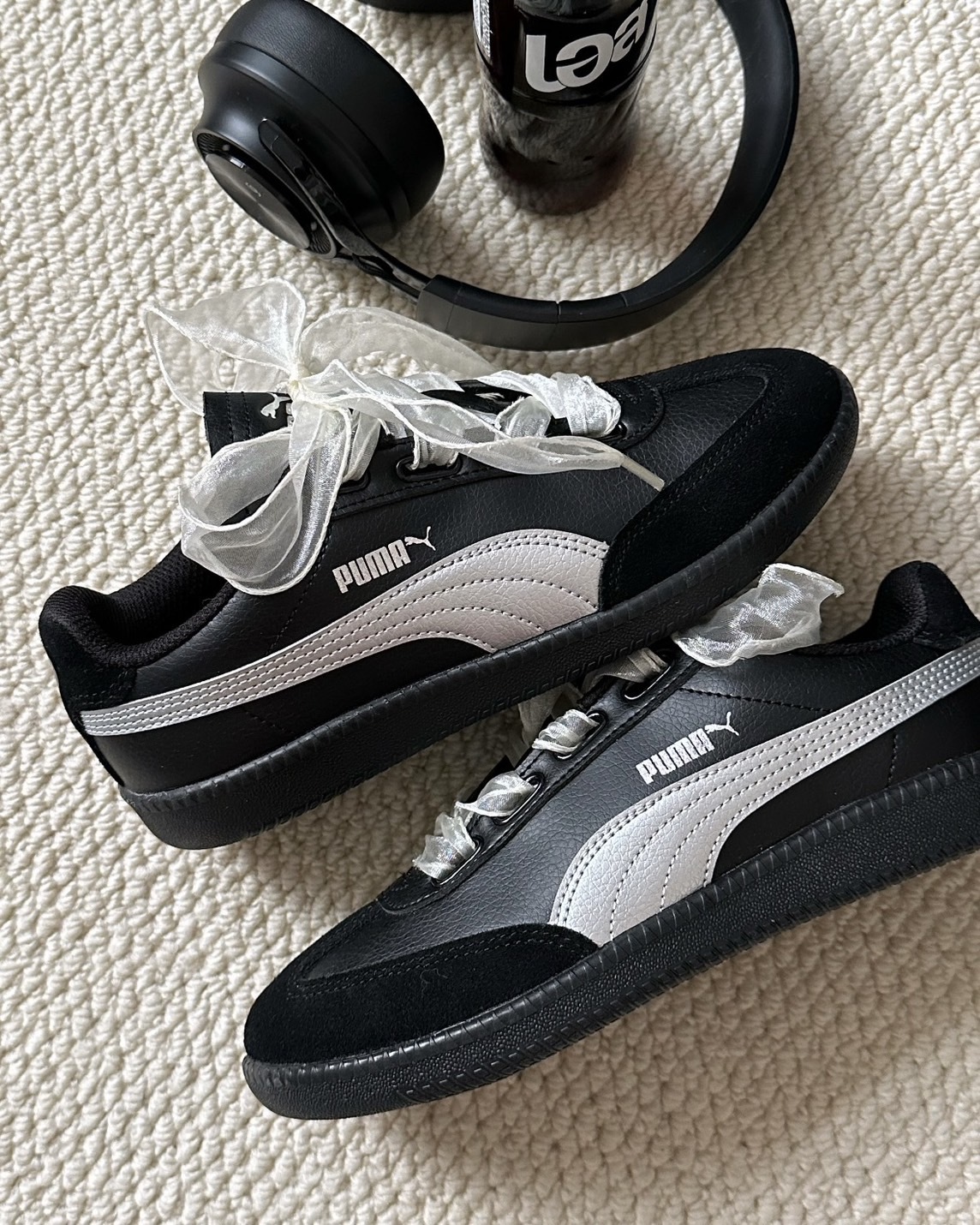 <高級感>Puma 9-T suede 復古底 麂皮 德訓鞋 黑銀