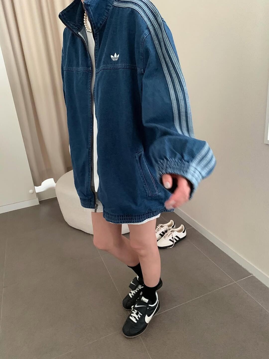 "代購" ADIDAS ORIGINALS ADICOLOR 丹寧 牛仔 立領 拉鍊外套