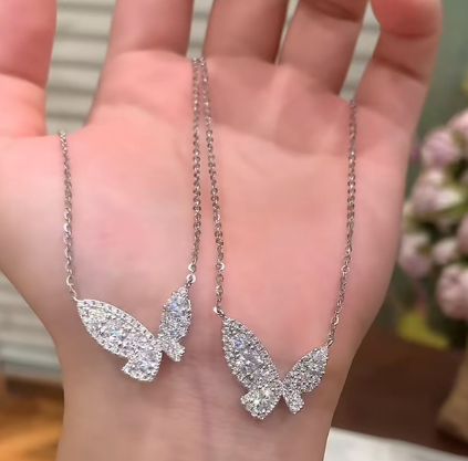 【現貨】LL100450 莫桑鑽石蝴蝶吊墜 (DH10)