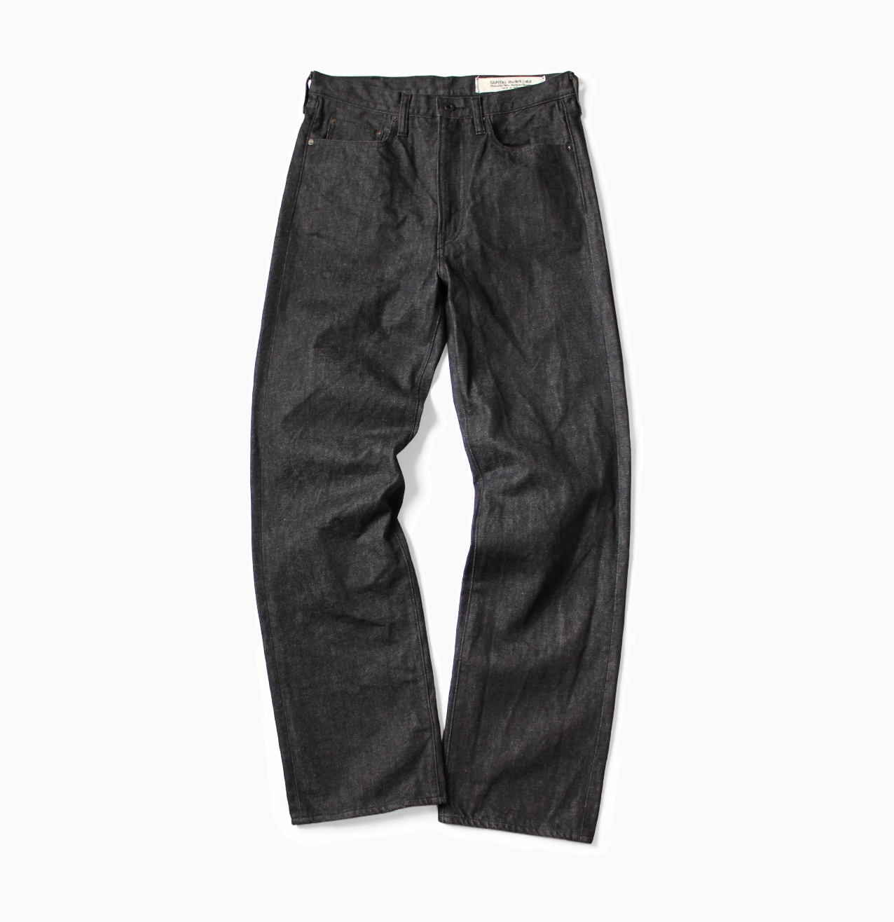 10/3 RELEASE: KAPITAL 14OZ BLACK DENIM 5 POCKETS MONKEY TH JEANS - PRE ORDER ITEM (預訂中)
