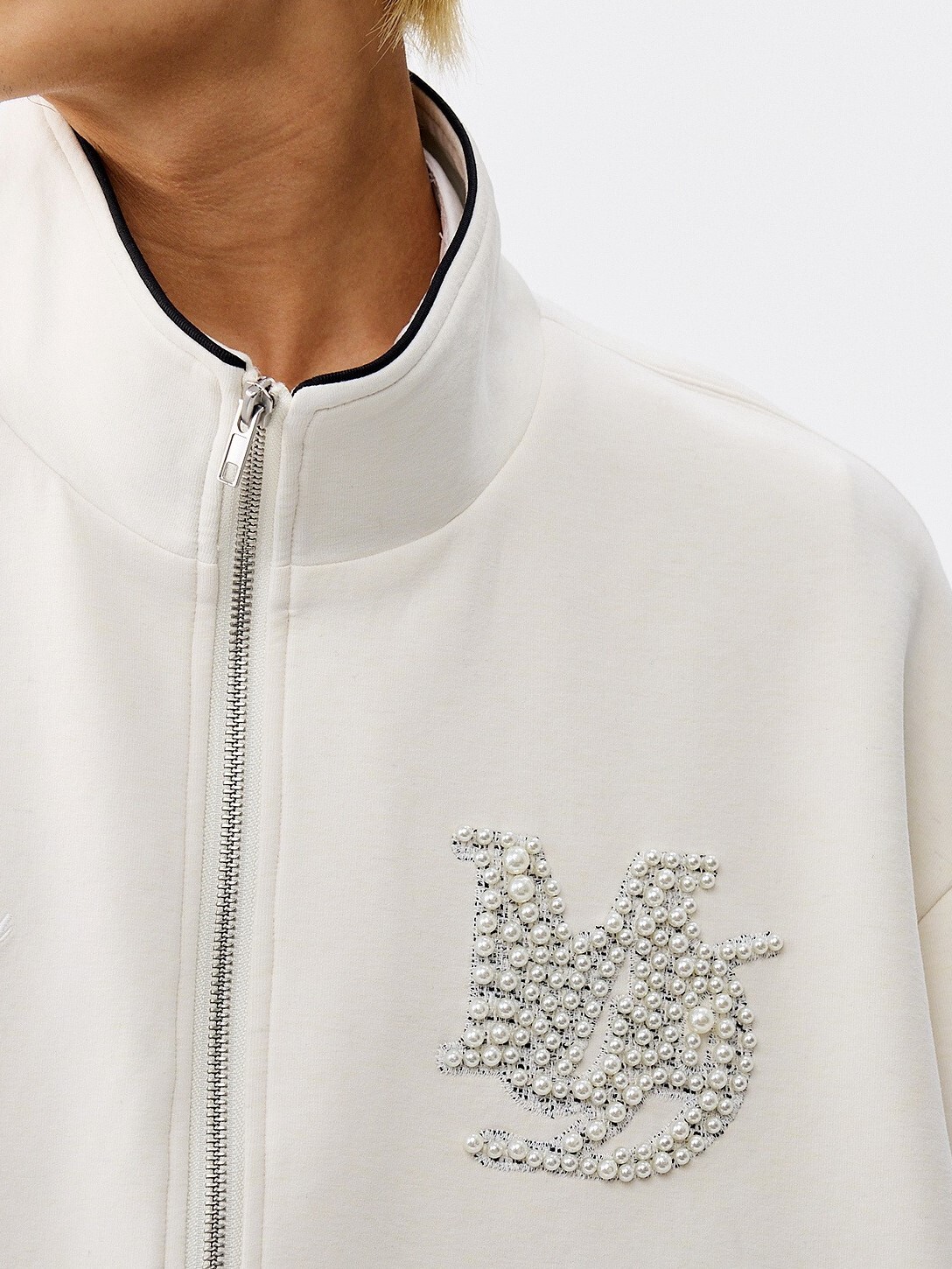 MEDM 珍珠字母Logo 太空棉 寬鬆休閒 立領外套