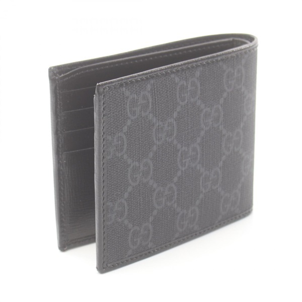 [E] GUCCI GRAY/BLACK INTERLOCKING GG SUPREME WALLET, 67165292TCN-1000 (EGC132)