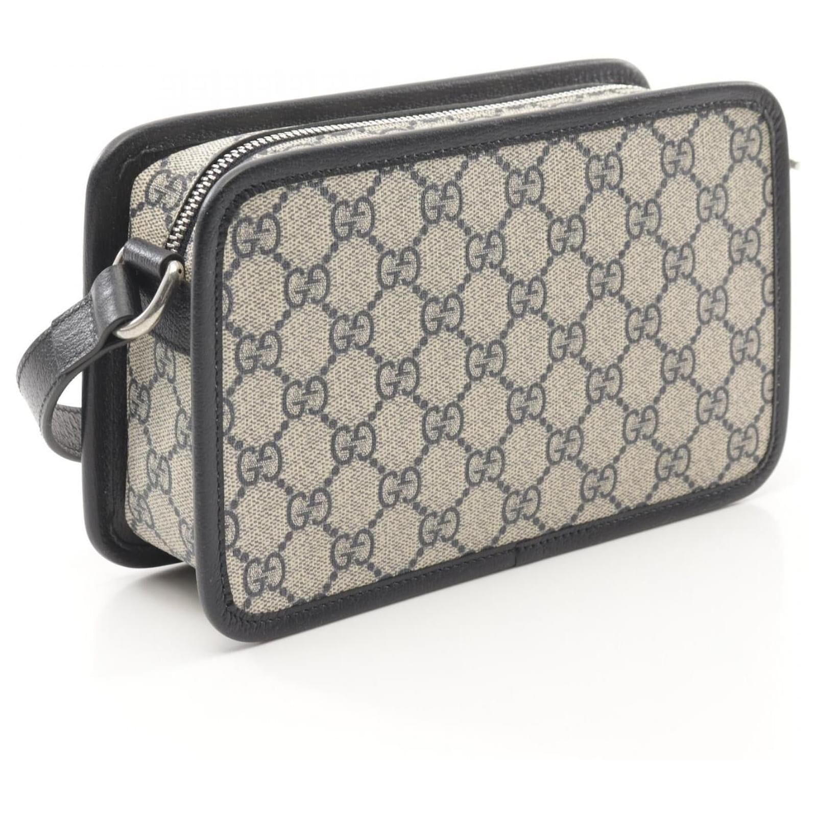 [E] GUCCI BEIGE MENS GG SUPREME SHOULDER BAG PVC LEATHER, 658572K9GSN-4075 (EGC133)