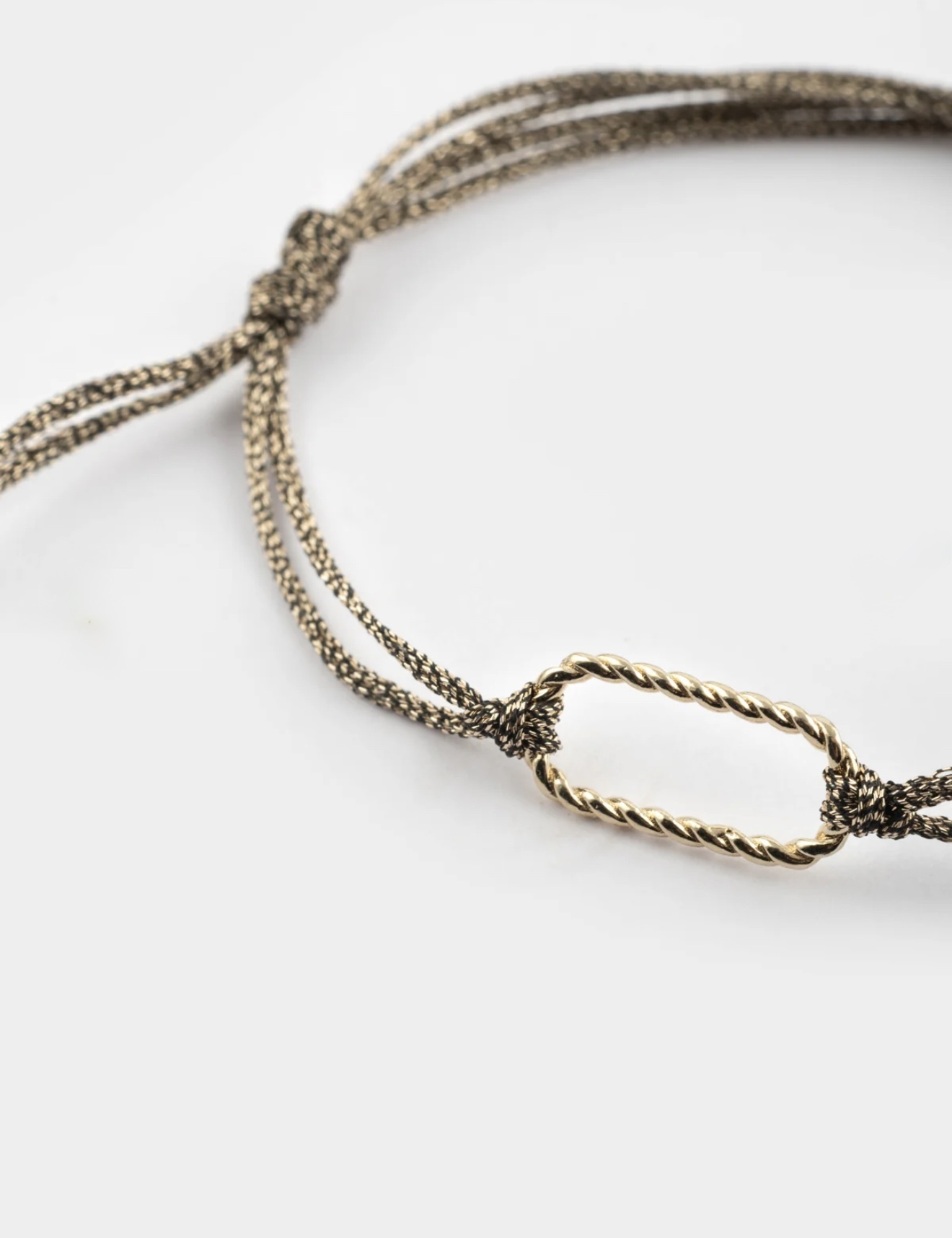 麻花邊方形自由選黃金繩手環