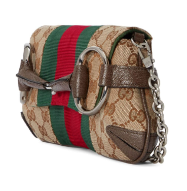 [E] GUCCI BEIGE HORSEBIT CHAIN SMALL SHOULDER BAG, 764339FACM2-8747 (EGC5)