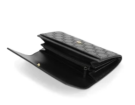 [E] GUCCI NERO/NERO SIGNATURE LEATHER CALF, 779785CWC1G-1000 (EGC195)