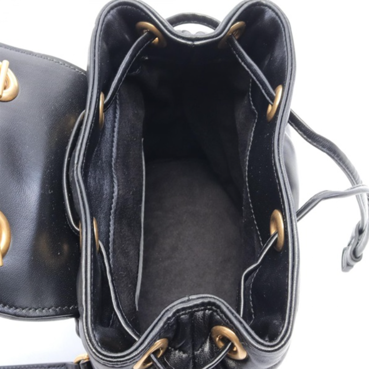 [E] GUCCI BLACK MARMONT MINI RUCKSACK BACKPACK, 777253AAC74-1000 (EGC8)