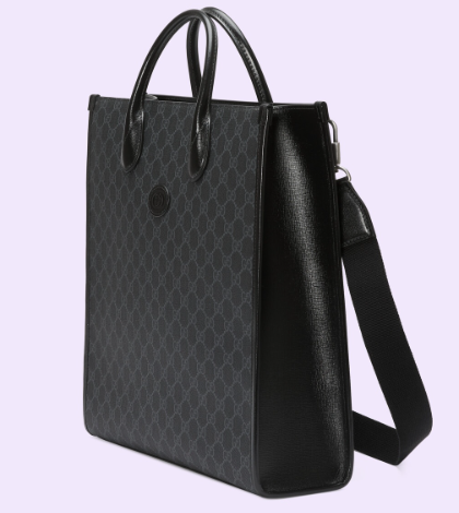[E] GUCCI BLACK MEN’S GUCCI INTERLOCKING G MEDIUM TOTE BAG, 67415592THN-1000 (EGC67)