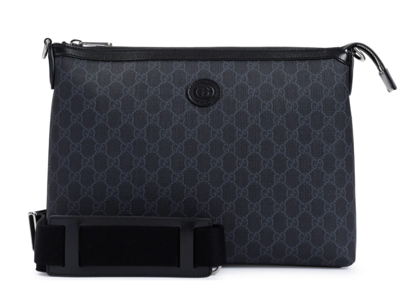 [E] GUCCI BLACK INTERLOCKING GG SUPREME CROSSBODY BAG, 79208492THN-1000 (EGC68)