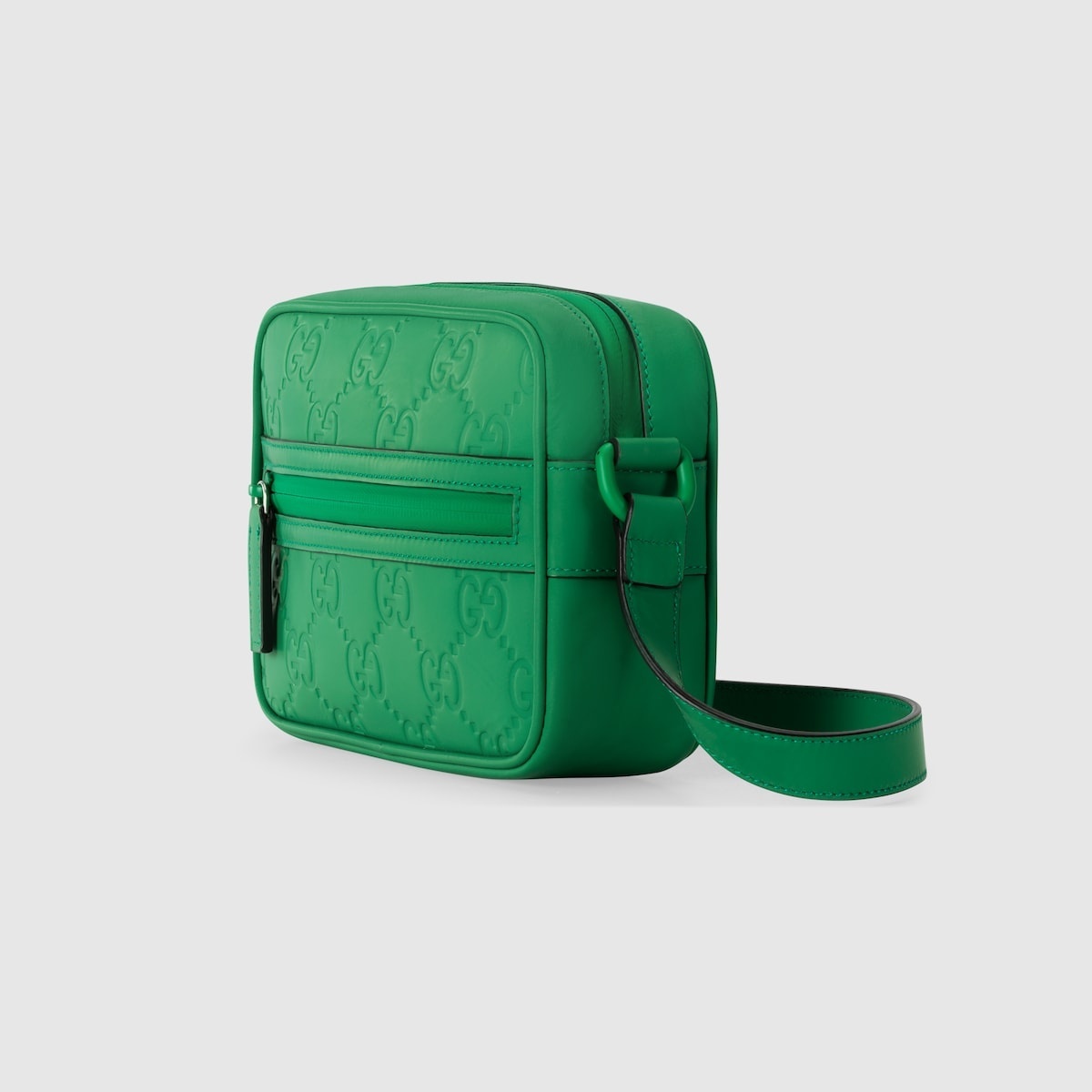 [E] GUCCI GREEN SUPREME GG RUBER COATED CAMERA BAG, 771321AAC39-3727 (EGC142)