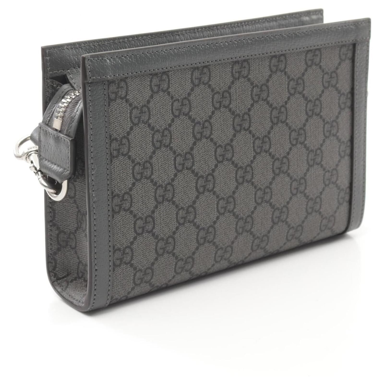 [E] GUCCI GREY PVC COATED CANVAS LEATHER OPHIDIA SUPER MINI SHOULDER BAG, 795467UULBN-1244 (EGC144)