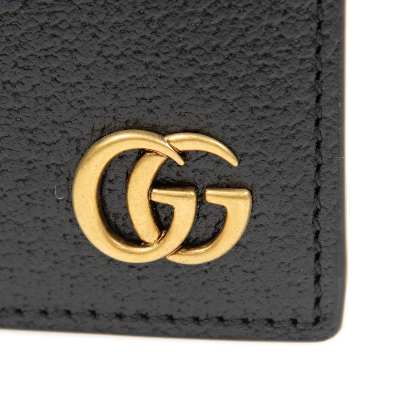 [E] GUCCI BLACK GG MARMONT CARD CASE HOLDER WALLET, 547075DJ20T-1000 (EGC146)