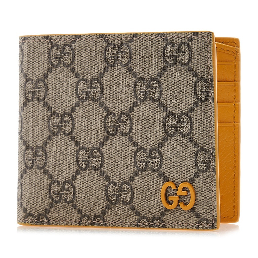[E] GUCCI BEIGE/YELLOW GG SUPREME BILLFOLD WALLET, 768243FACQC-9750 (EGC148)