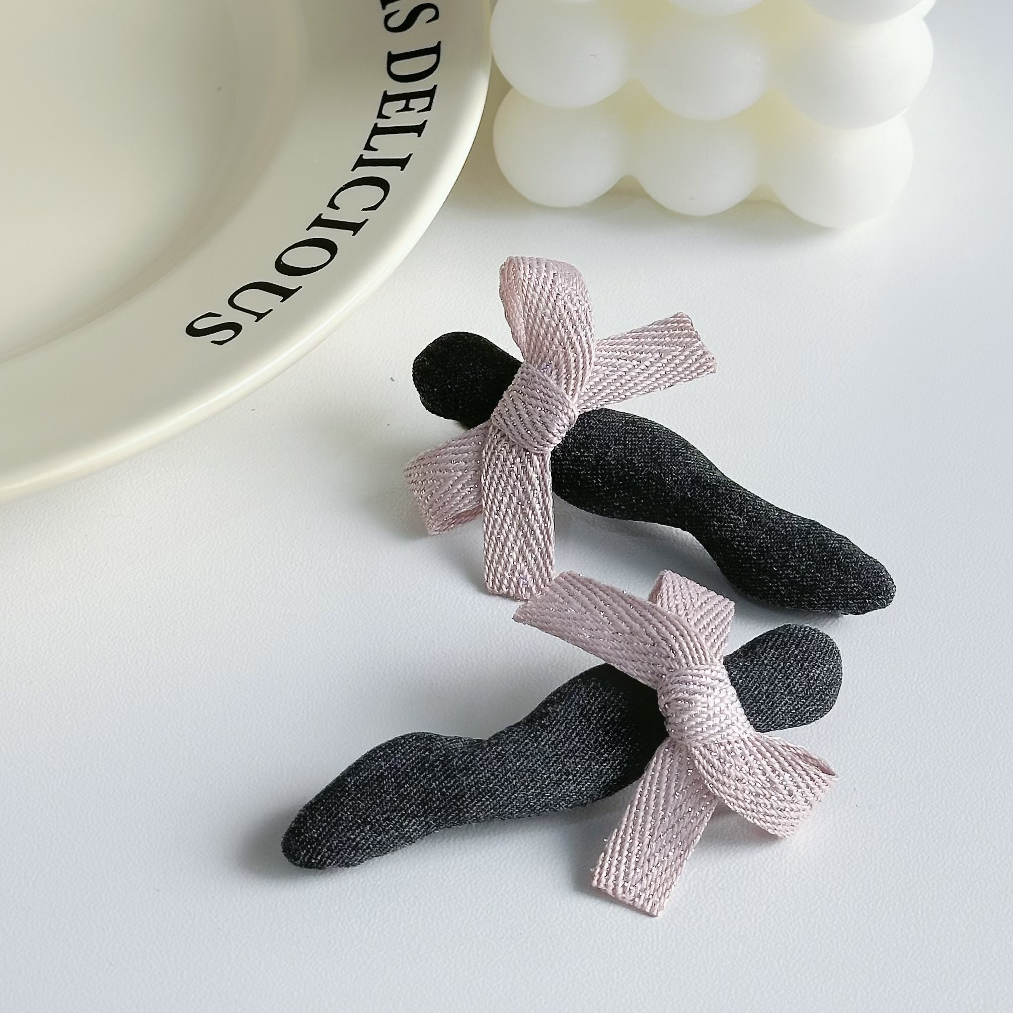 Z305布面蝴蝶結壓夾【一組】