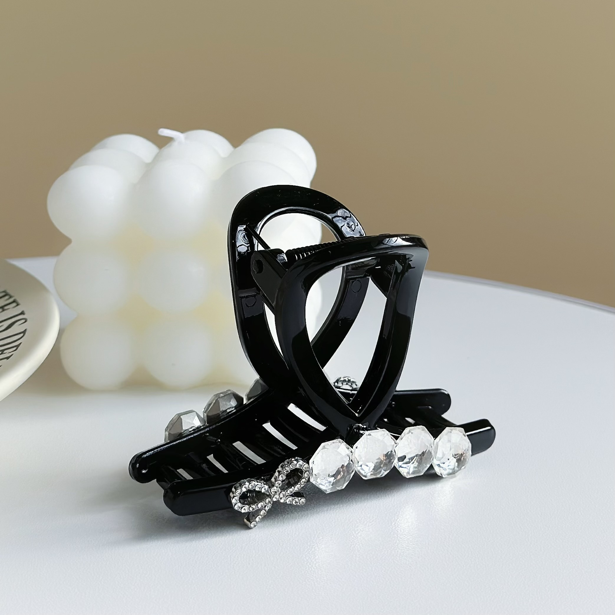 Z405排鑽蝴蝶結半頭夾