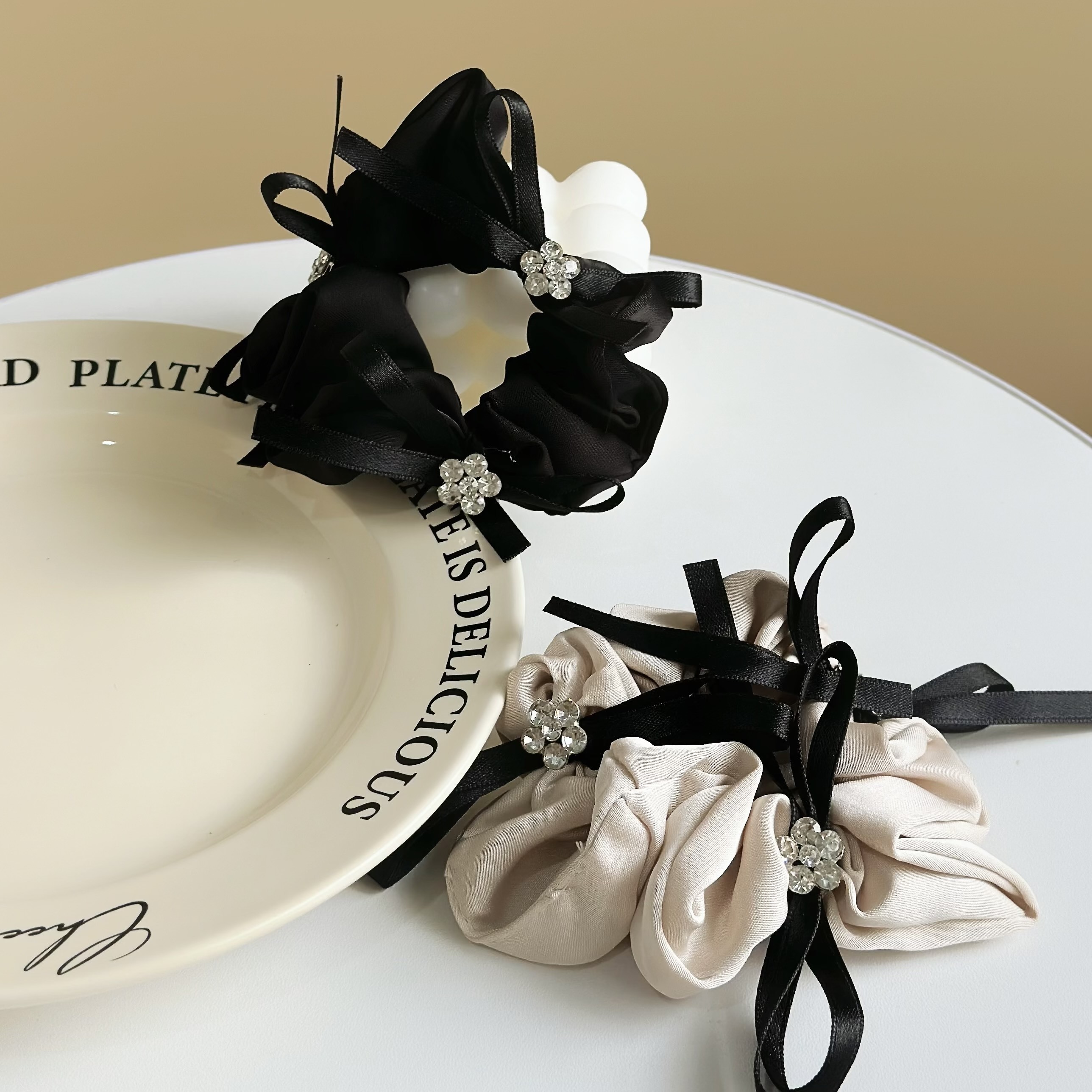 Z601水鑽小花雪紡髮圈