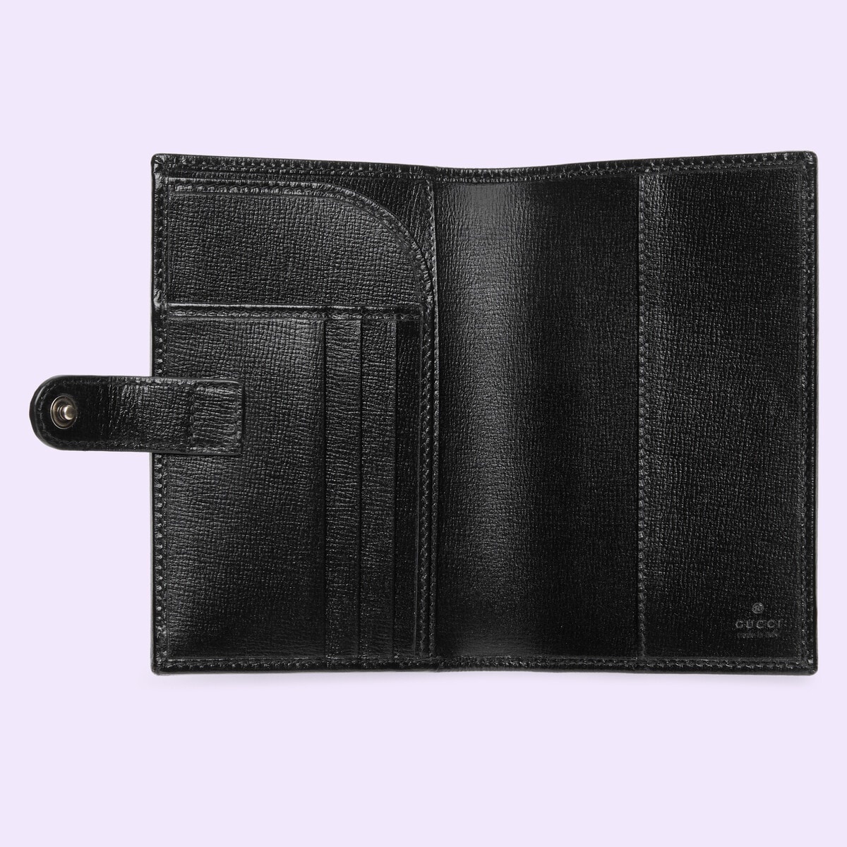 [E] GUCCI BLACK GG PASSPORT CASE WITH INTERLOCKING G, 72456292TCF-1000 (EGC184)