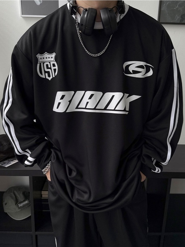 Blank 拼色球衣 長袖上衣