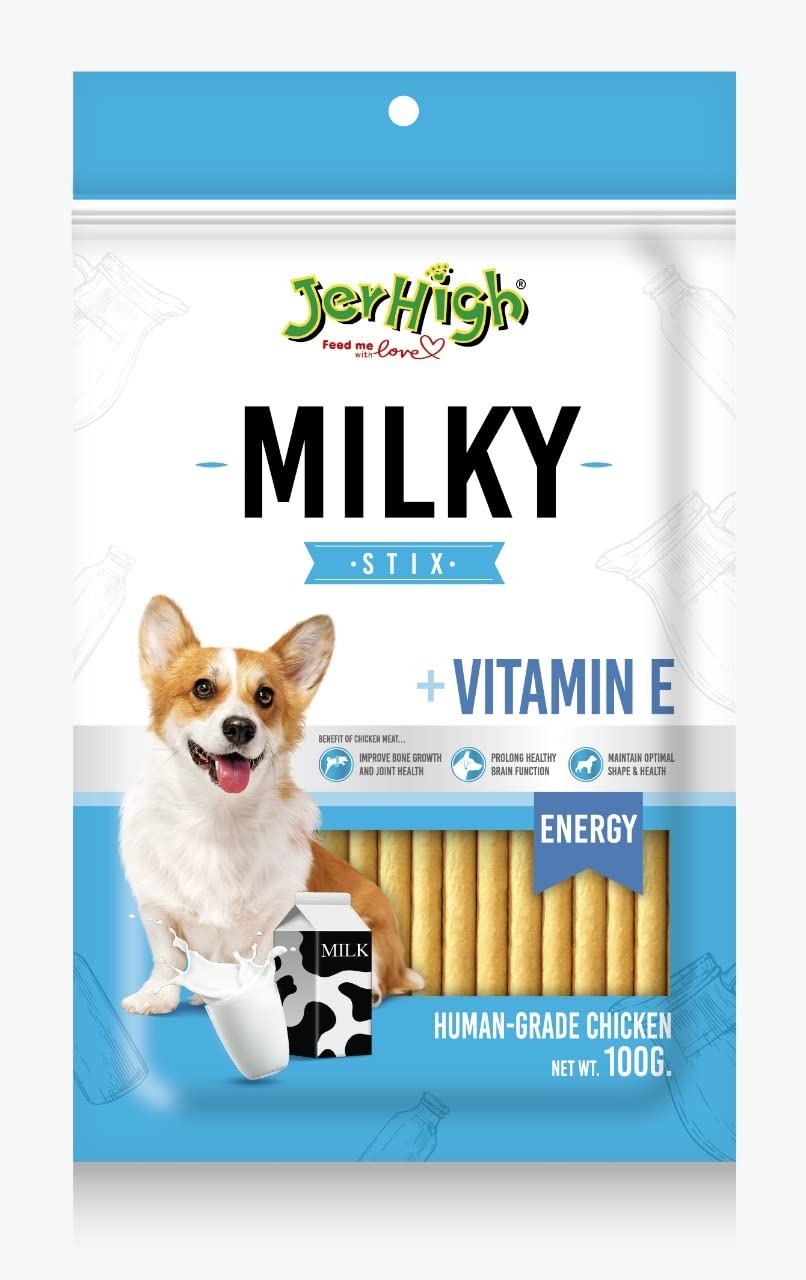 JerHigh小食 Milky Stick 牛奶味雞肉條 100g犬食