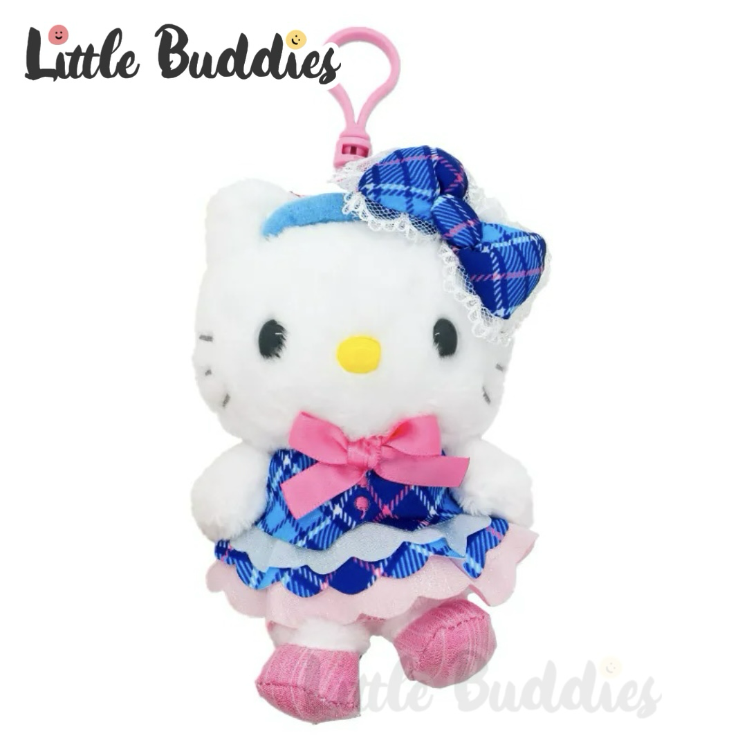 美版 Sanrio 絲帶藍色格仔造型 - 公仔匙扣