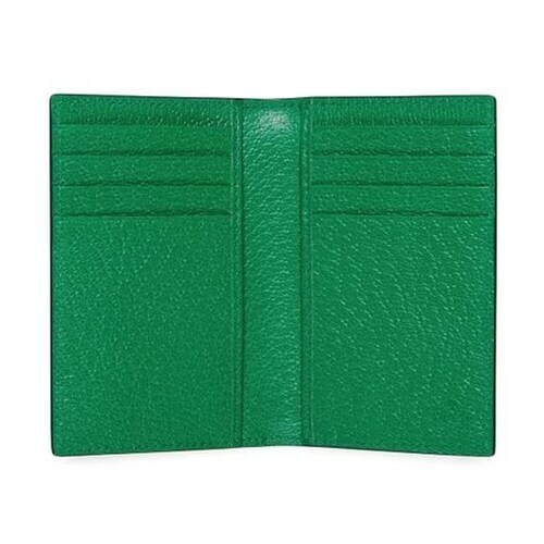 [E] GUCCI BEIGE/GREEN GG DETAIL LONG CARD CASE, 768249FACQC-9753 (EGC178)