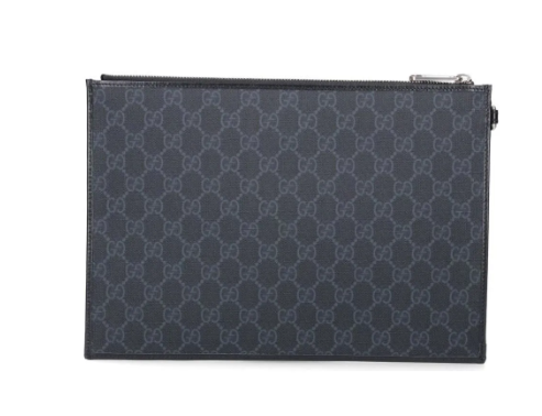 [E] GUCCI BLACK GG SUPREME POUCH, 67295392TCN-1000 (EGC160)