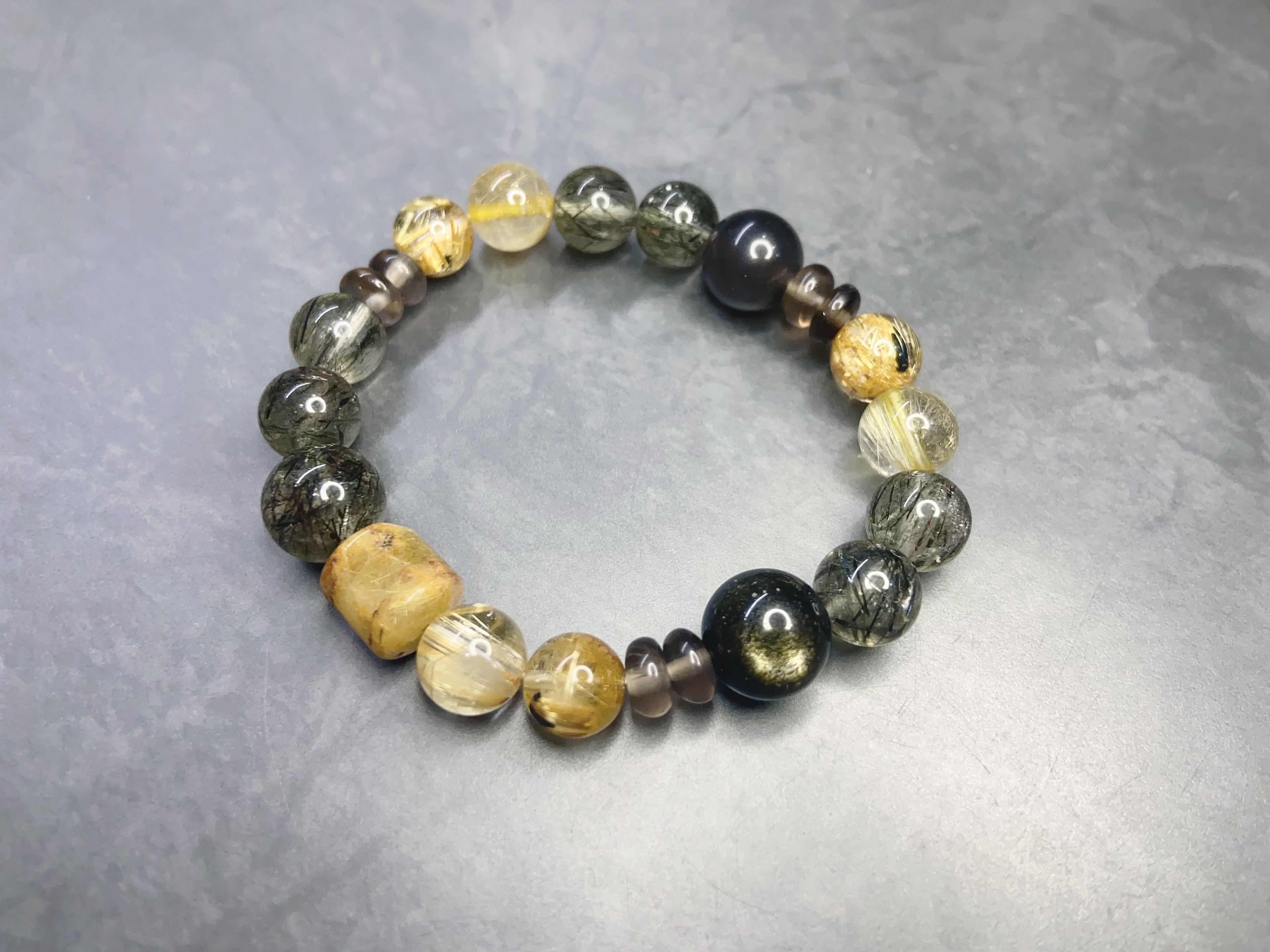 楓橋夜泊丨事業、招財與避邪丨綠髮晶、 鈦晶、黃水晶與黑曜石｜十一月