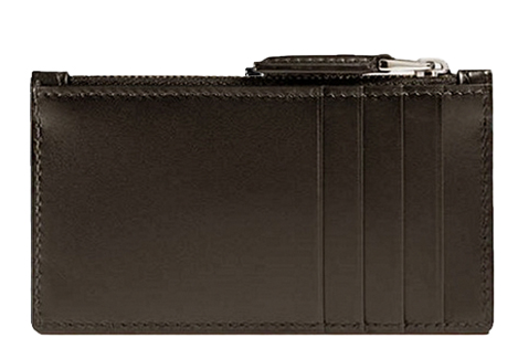 [E] GUCCI BROWN CLASSIC EMBROIDERED LOGO LEATHER COIN & BUSINESS CARD CASE HOLDER, 779876CWC1N-2140 (EGC180)