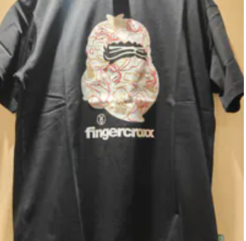 [S] HEA BLACK FINGERCROXX T-SHIRT, F5SAA012510503-D1 (SZZ777)