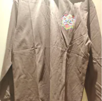 [S] HEA BROWN PRINT PATCH LONG SLEEVE T-SHIRT, H4AAA021013211-Q2 (SZZ780)