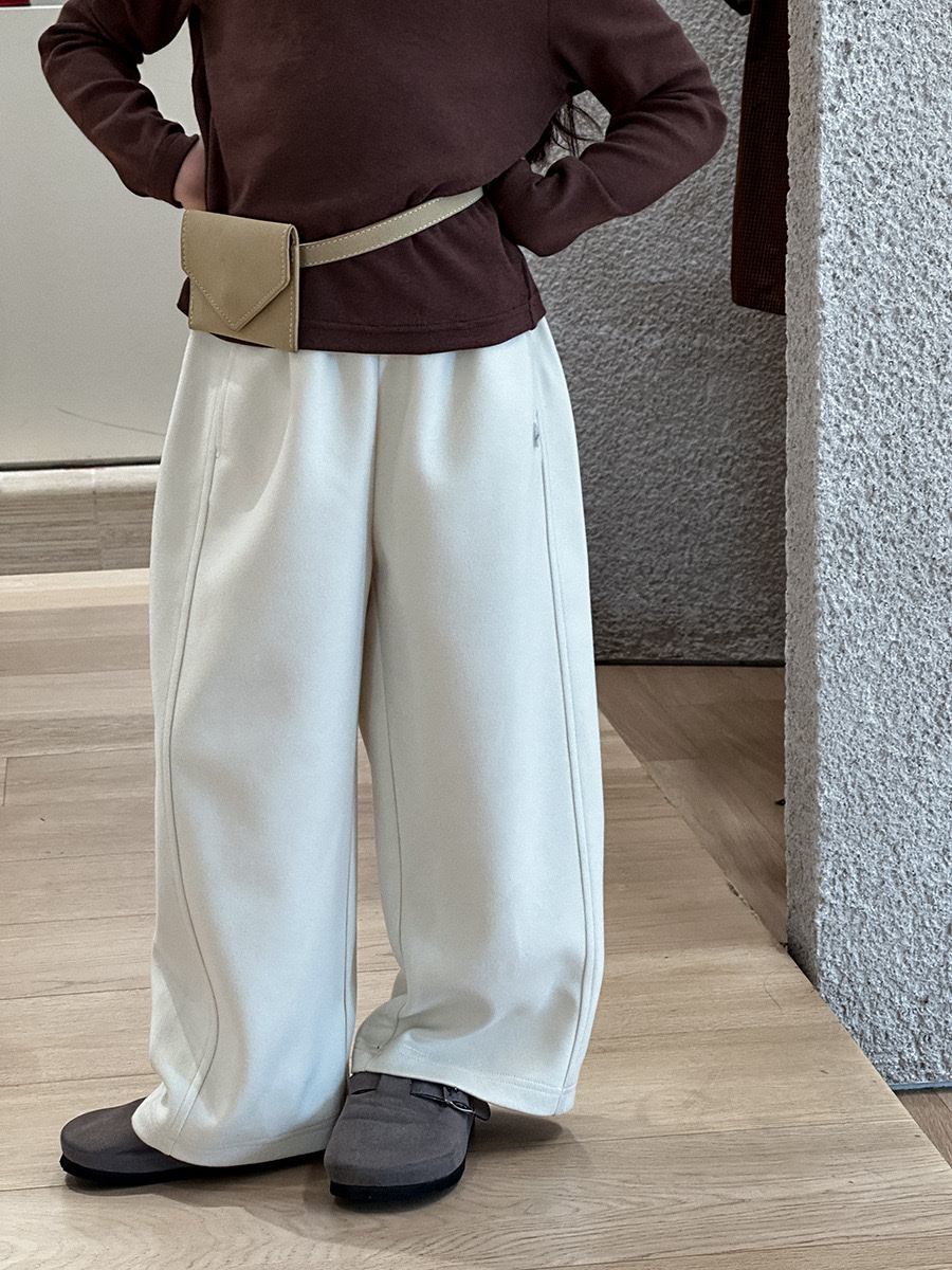 韓版斜紋保暖呢子褲
