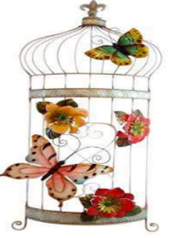鐵藝-壁掛鳥籠與蝴蝶