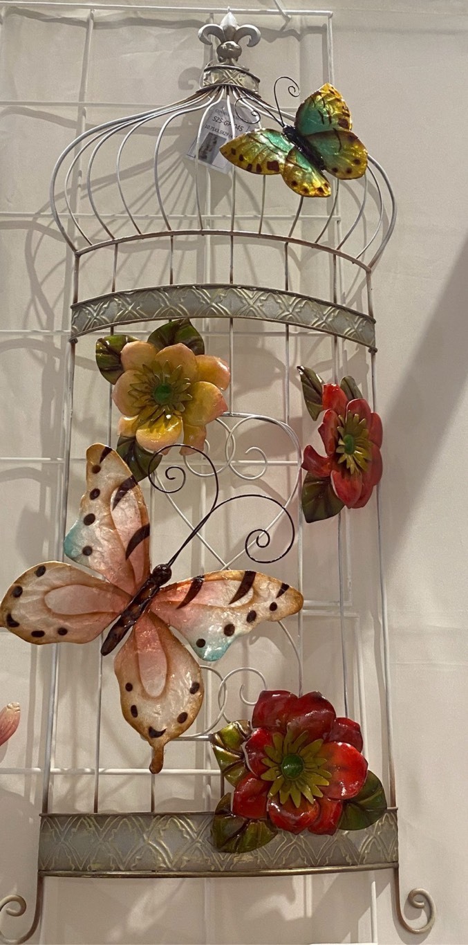 鐵藝-壁掛鳥籠與蝴蝶