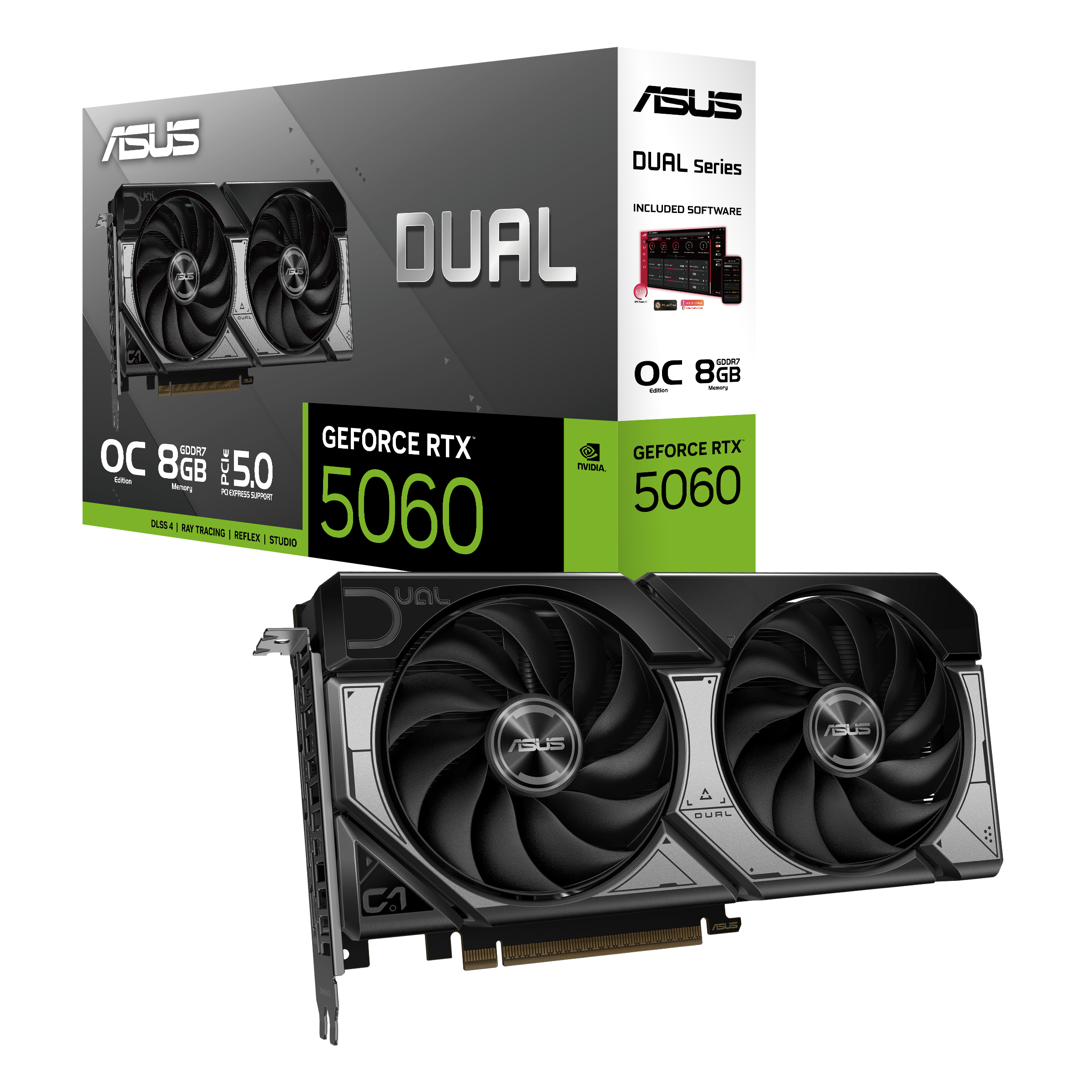 ASUS Dual GeForce RTX™ 5060 8GB GDDR7 OC Edition 顯示卡(