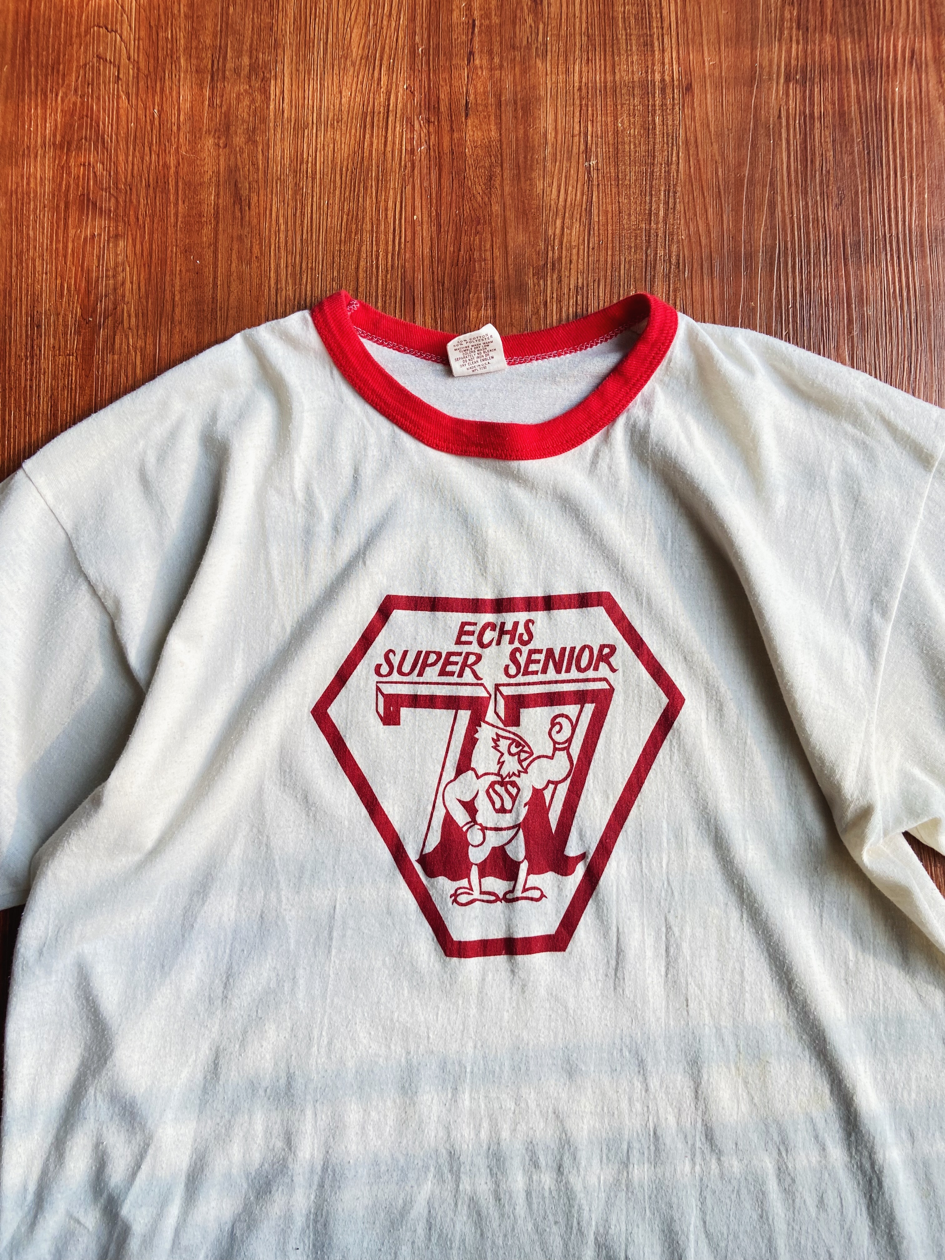 80s Russel  “ECHS SUPER SENIOR” / 美國Russel 公雞 滾邊短踢