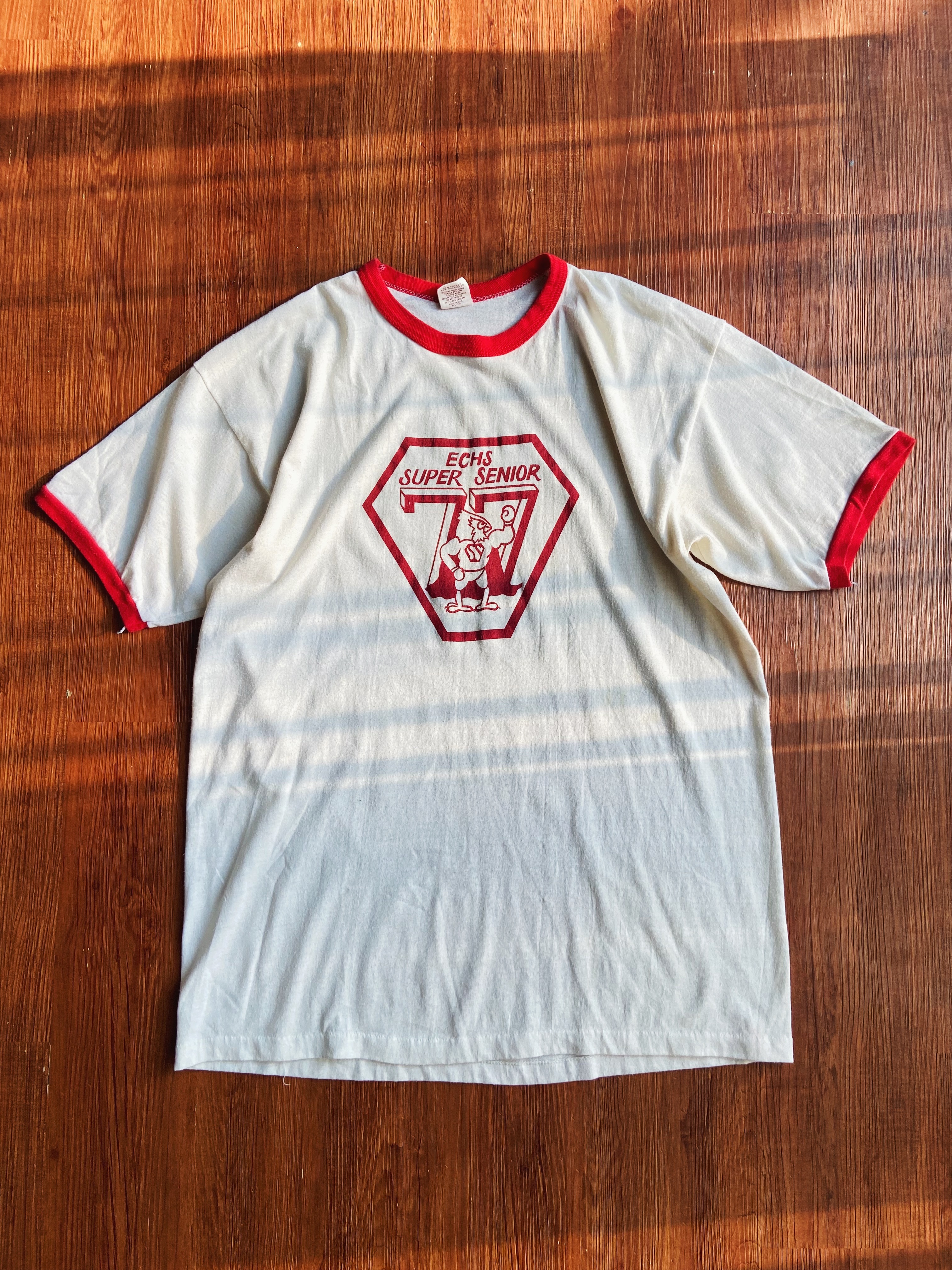 80s Russel  “ECHS SUPER SENIOR” / 美國Russel 公雞 滾邊短踢