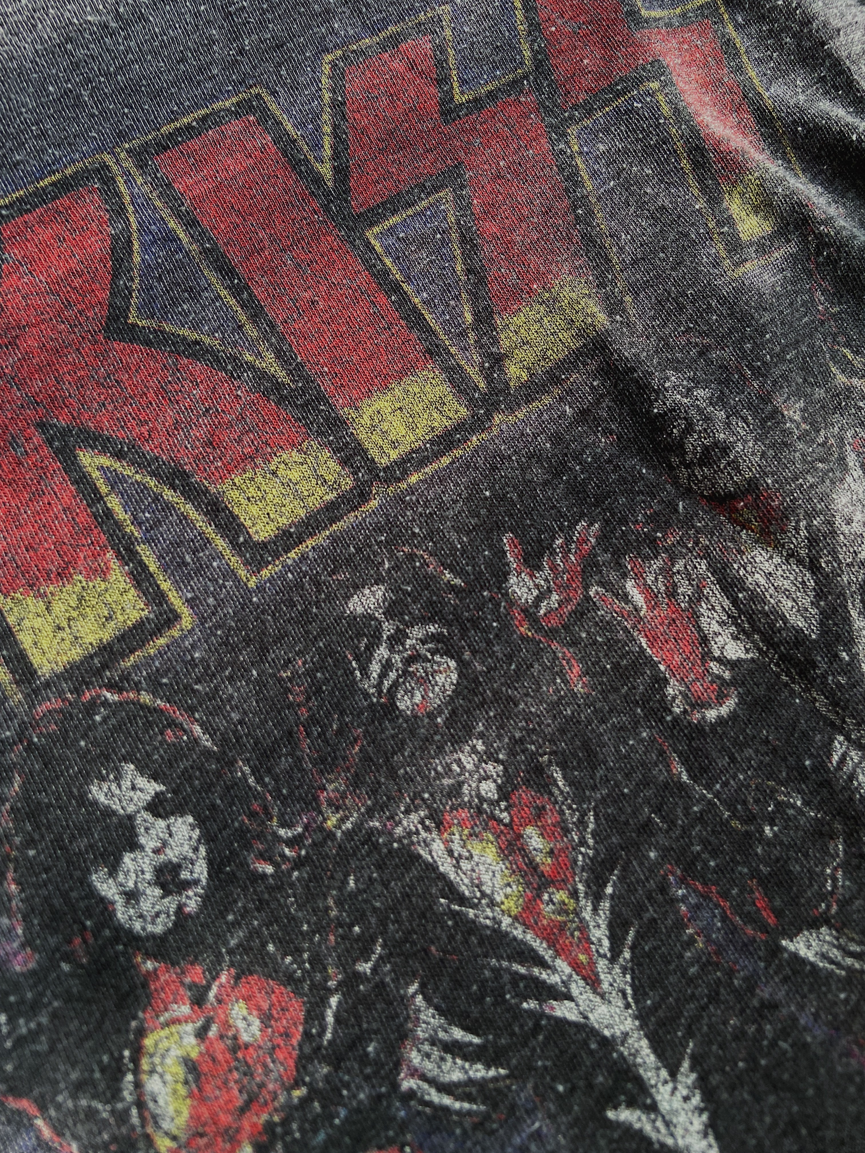 Vintage Ringer Tee “KISS”/ 重金屬樂隊 KISS  雙面圖騰滾邊短踢