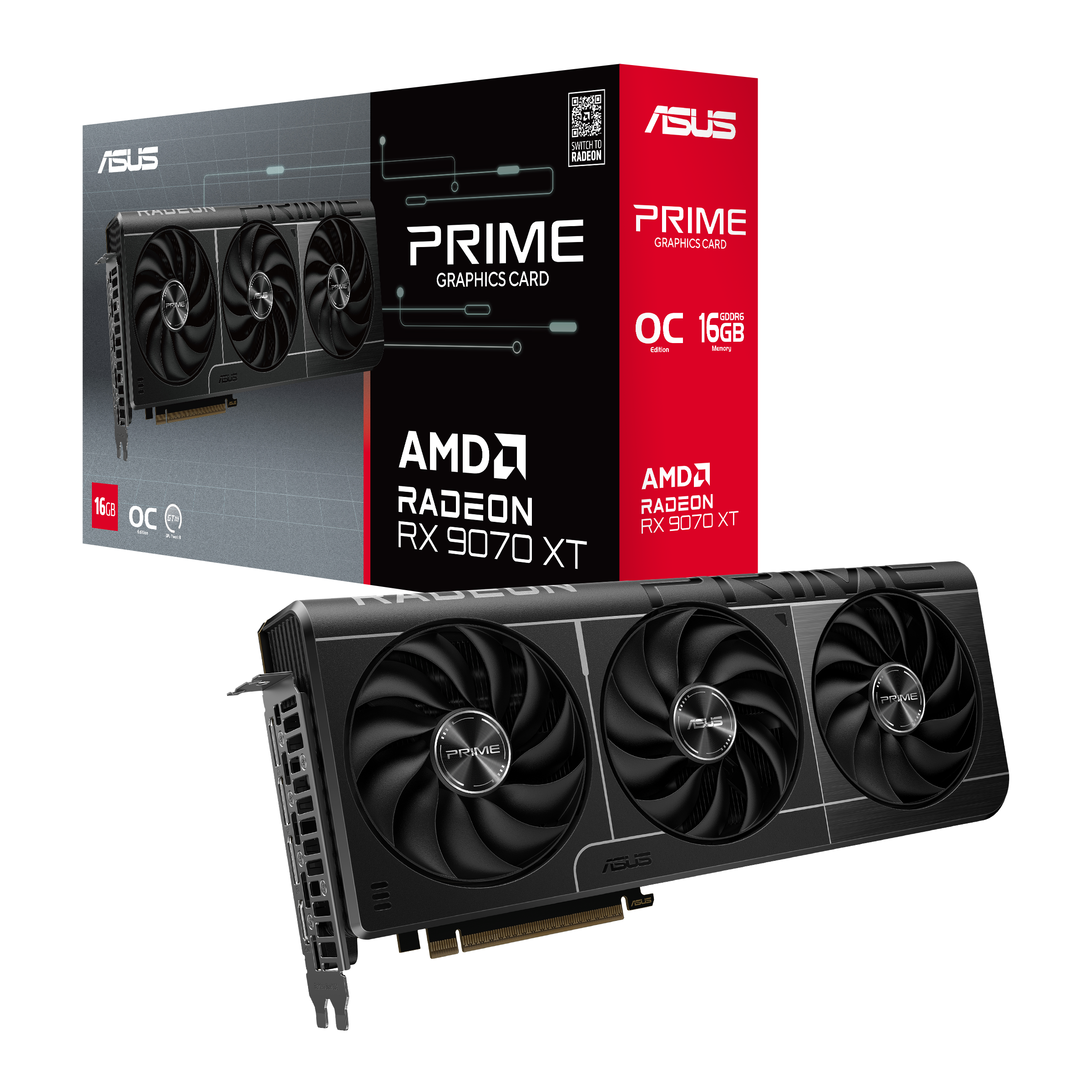 ASUS Prime Radeon™ RX 9070 XT 16GB GDDR6 OC Edition 顯示卡