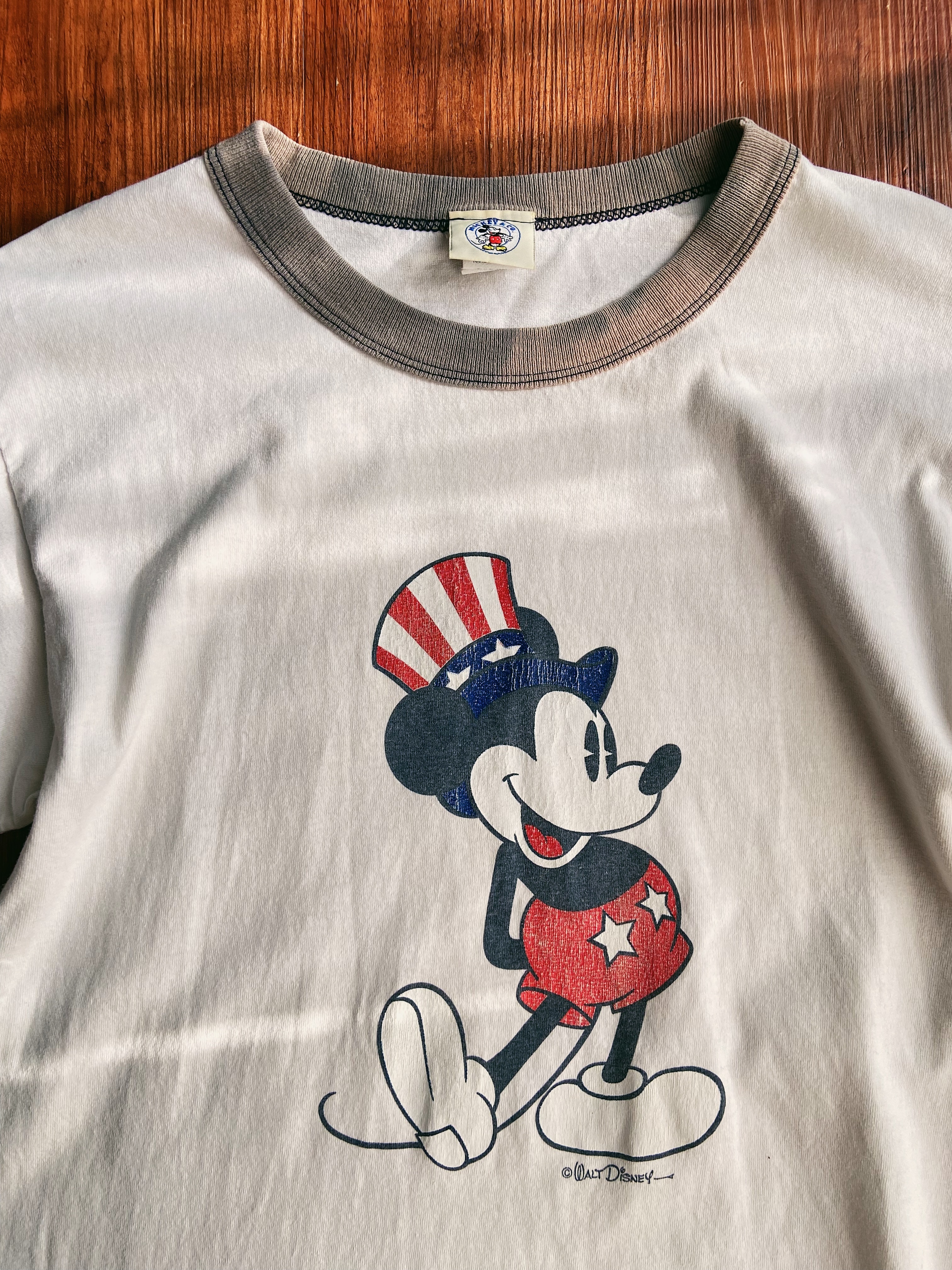 80s Vintage "MICKY"/ 美國原版 米老鼠 迪士尼 滾邊短踢