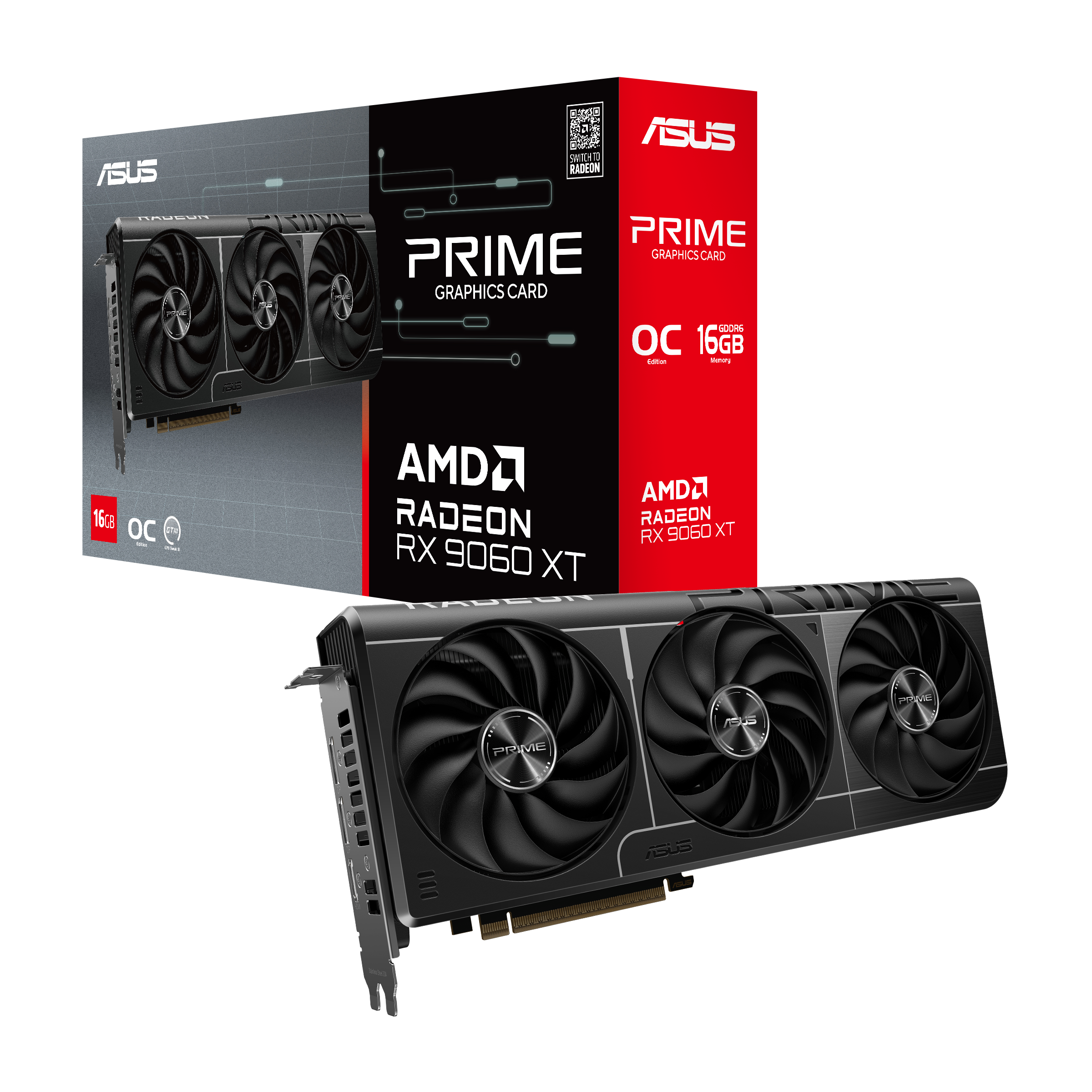 【新品・国内正規品・納品書原本】ASUS Prime RX9060XT 16GB ASUS Prime Radeon™ RX 9060 XT 16GB GDDR6 OC 超頻版顯示卡( D