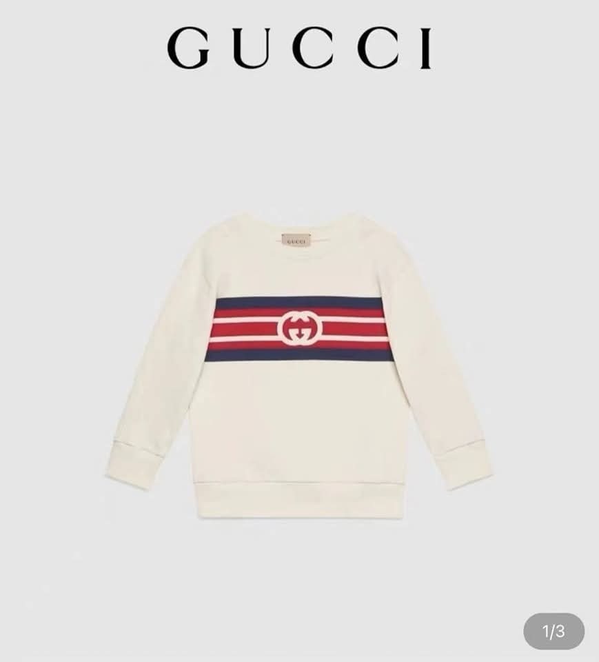 GG Kids 米白色 logo 衞衣