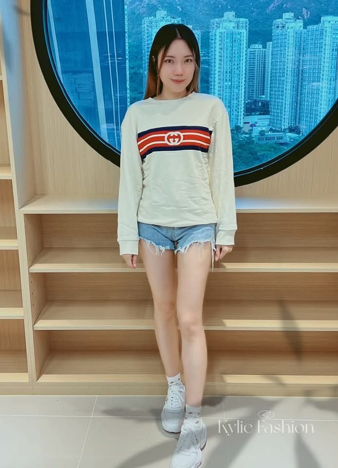 GG Kids 米白色 logo 衞衣