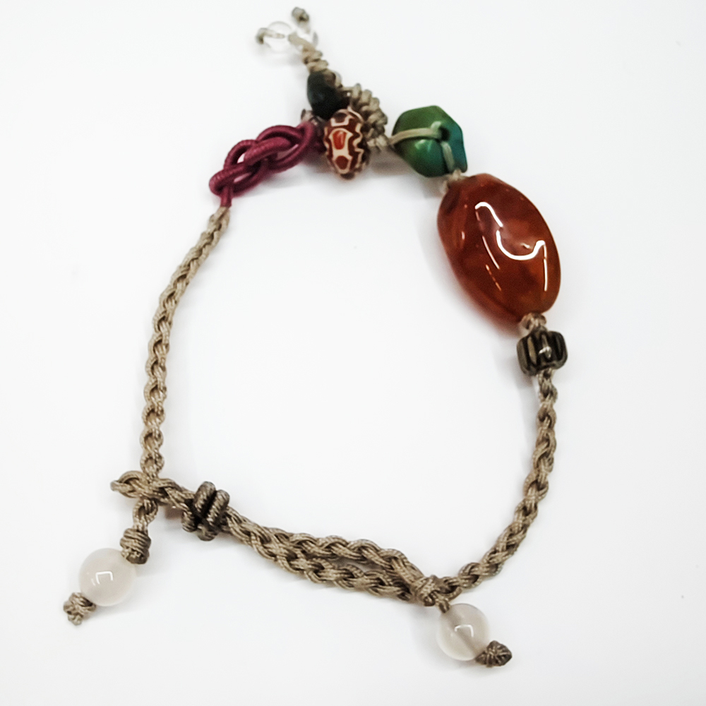 紅玉髓&綠松石雪弗蘭琉璃手鍊【十方】155135