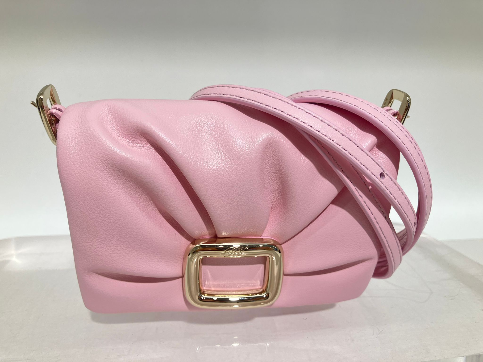 Roger Vivier RV flap bag pink