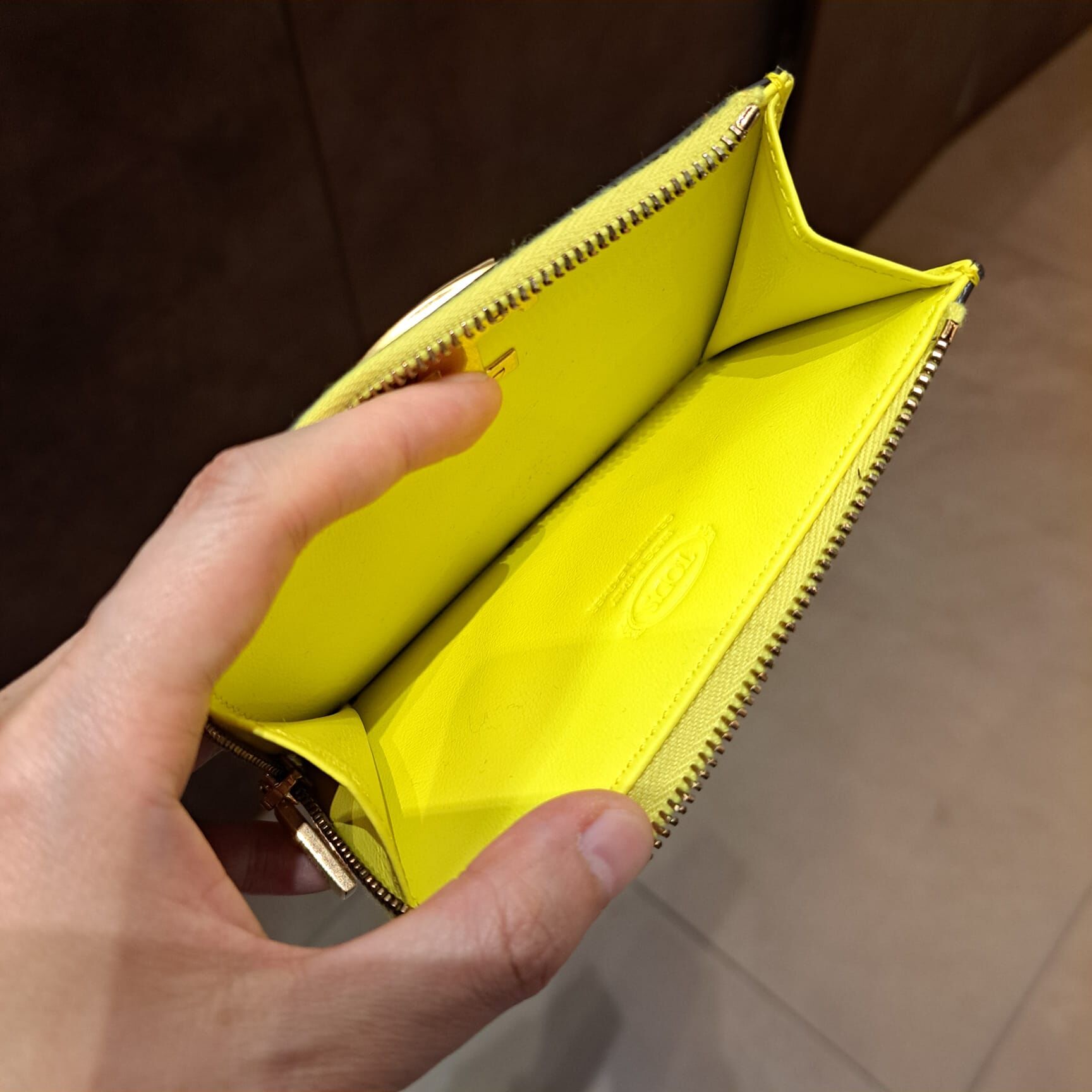 Tods TSK Busta zip cardholder yellow